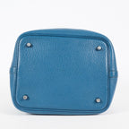 Hermes Picotin Lock MM Taurillon Clemence Leather Bag Blue Used 07E2822660025