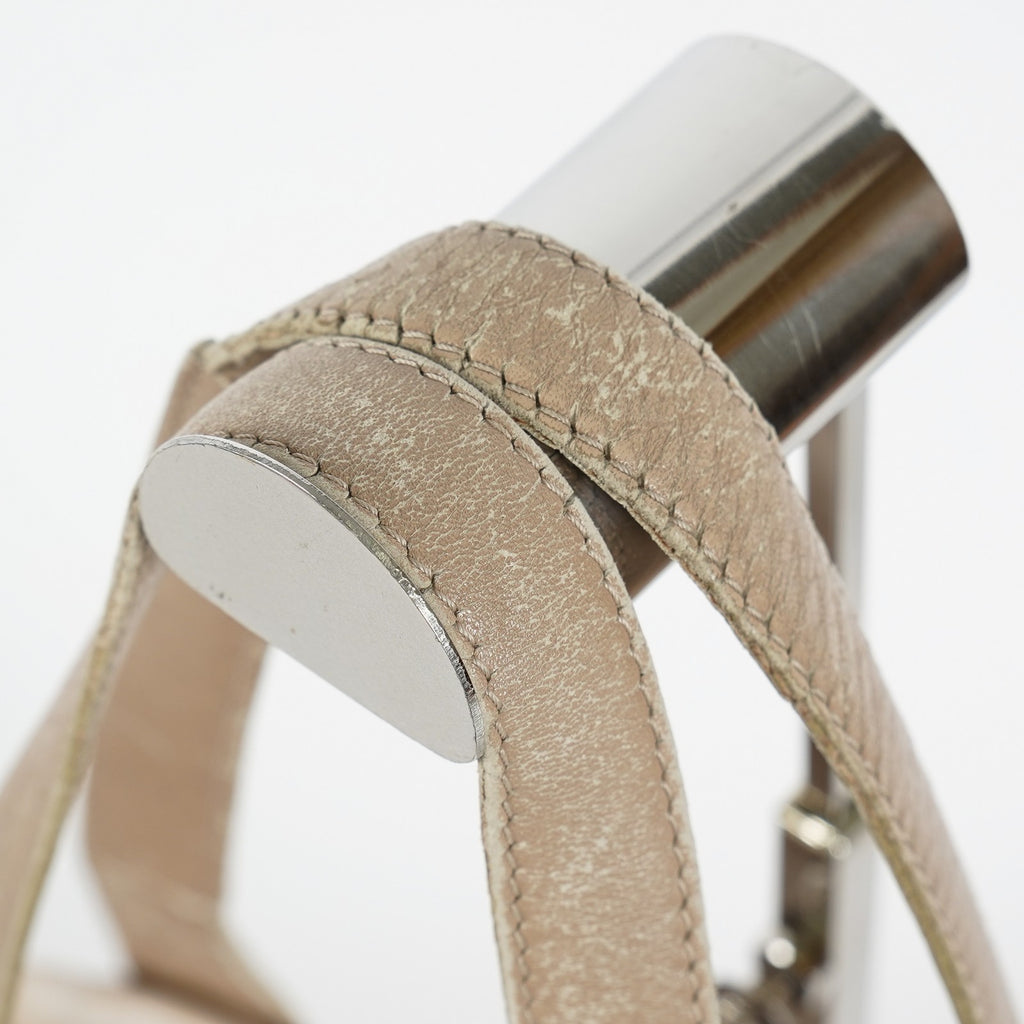 Chanel Travel Line Tote Bag Beige Nylon Leather Used Handbag 09M41793108