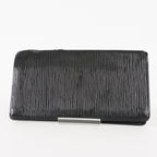 Louis Vuitton LV Long Wallet Portefeuille Brazza M63382 Black Epi Auth XY214