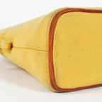 Hermes Bolide Pouch 20 Mini Yellow Cotton Canvas Cosmetic Pouch Used 07E24495009