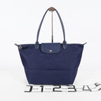Longchamp Le Pliage Navy Nylon Long Handle Tote Shoulder Bag Used 08A06660003
