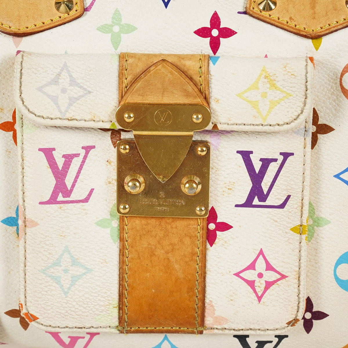 Louis Vuitton Speedy 30 M92642 Monogram Multicolore White Bag Used 08E107150008