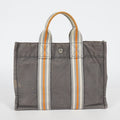 Hermes Fourre-Tout PM Tote Bag Canvas Gray Used Vintage Handbag 07E13825007