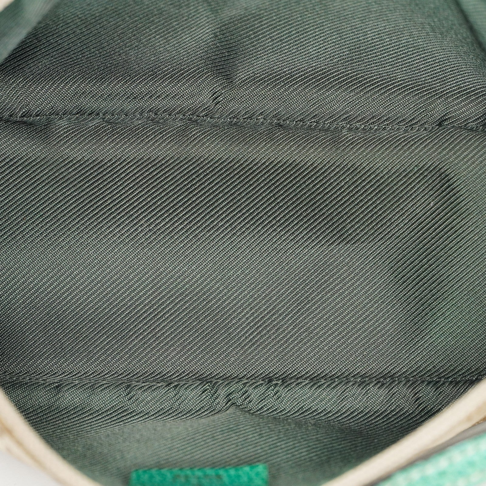 Gucci GG Canvas Boat Pochette Shoulder Bag Beige Green Used Vintage 08E012310002