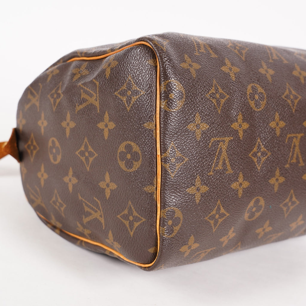 Louis Vuitton Speedy 25 M41528 Monogram Canvas Boston Handbag Brown 07A108008005