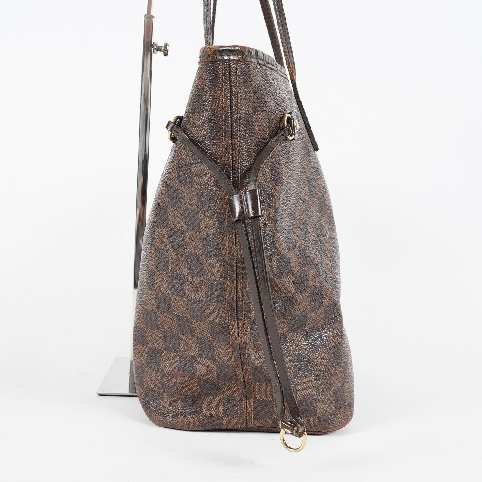 Louis Vuitton N51105 Damier Ebene Neverfull MM Tote Bag Brown Used 07E064730027