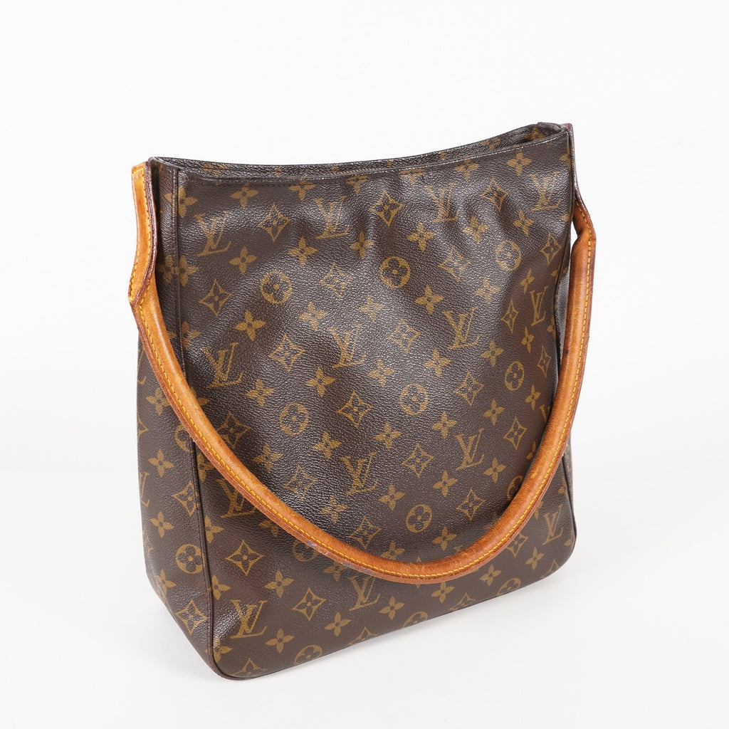 LOUIS VUITTON Looping GM Shoulder Bag Monogram Leather Brown M51145 05E053465029