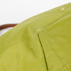 LONGCHAMP Le Pliage Handbag Green Nylon Leather Tote Bag Medium Used 08M30396617
