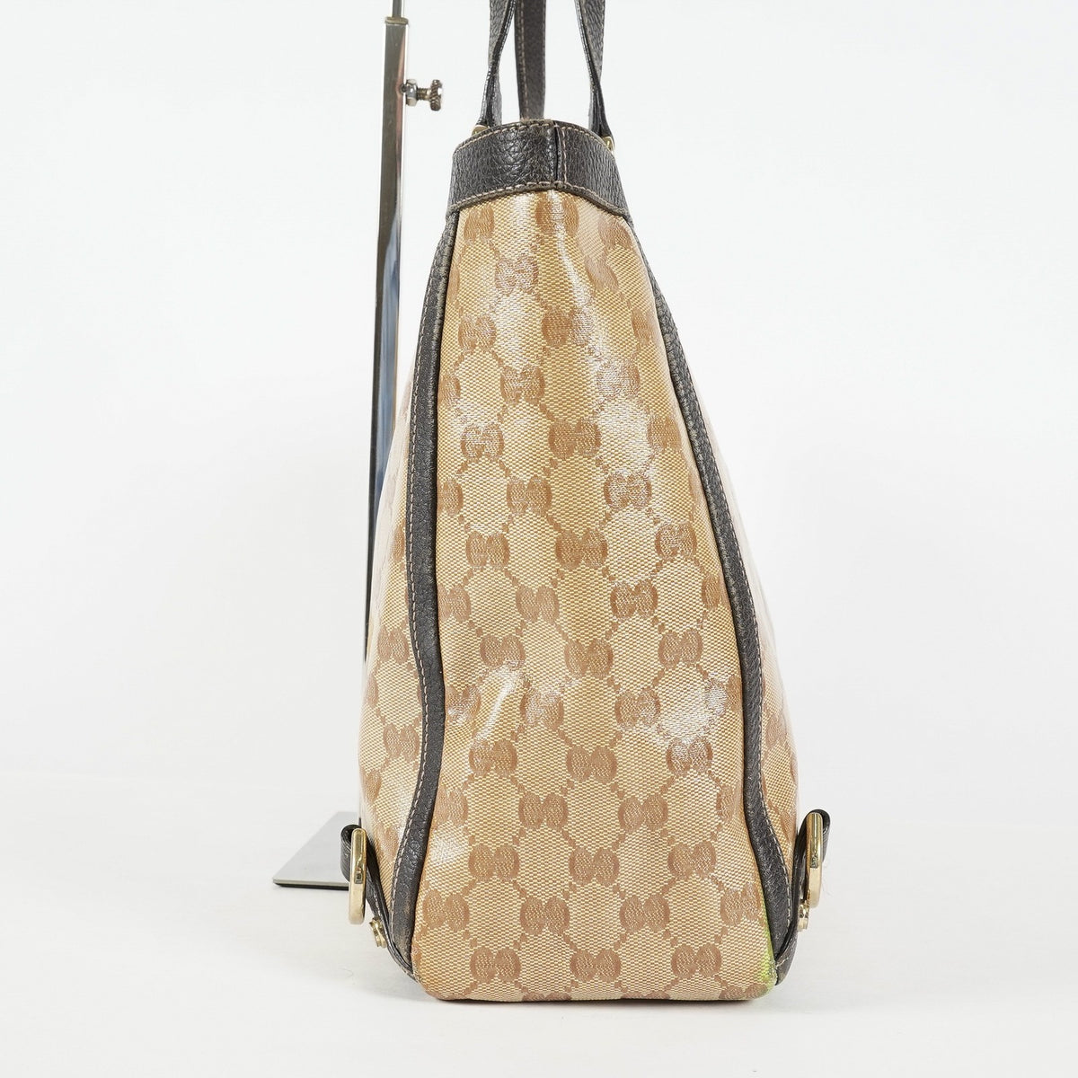 Gucci Abbey Tote Bag Beige GG Canvas Leather Shoulder Bag Vintage 09M032266016