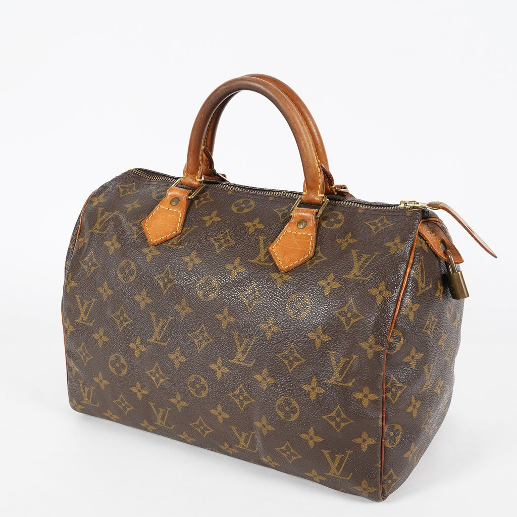 Louis Vuitton Monogram Speedy 30 Handbag Boston Bag M41526 Brown 07E045170010