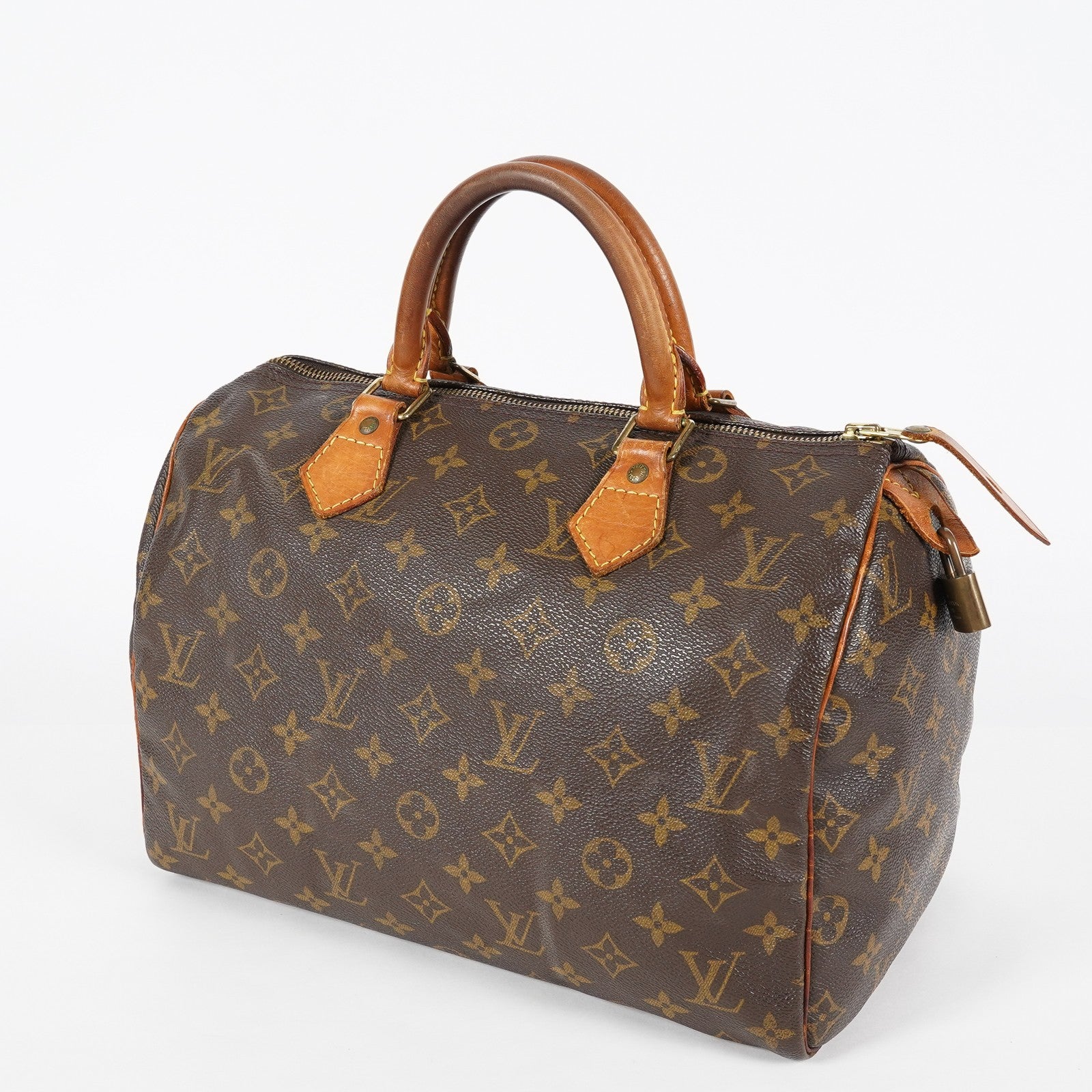 Louis Vuitton Monogram Speedy 30 Handbag Boston Bag M41526 Brown 07E045170010