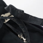 CHANEL Sports Line Boston Bag 40cm Black Canvas Used Vintage Duffle 07E186930027