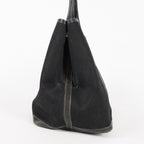 Hermes Garden Party 30 TPM Handbag Tote Leather Canvas Black 05E024290016