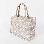 Christian Dior Book Tote Toile de Jouy Beige Gray Canvas Bag 02E207260003