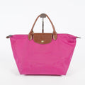 Longchamp Le Pliage Top Handle Tote 30cm Pink Nylon Used Handbag 08E17495007