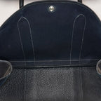 Authentic Hermes Garden Party MM Canvas Leather Tote Bag  black 02E036820003