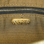 Fendi Zucca Mini Vanity Bag 24cm Brown Canvas Leather Used Auth 09E173410010