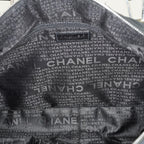 Chanel Chocolate Bar Nylon Mini Boston Bag 35cm Black Silver HW 07E314180008