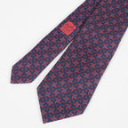 HERMES Neck tie Silk Navy Blue Red Pinwheel pattern japan seller vintage XYZ262