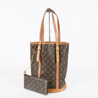 Louis Vuitton Bucket GM M42236 Monogram Canvas Brown Tote Bag Used 08E192750010