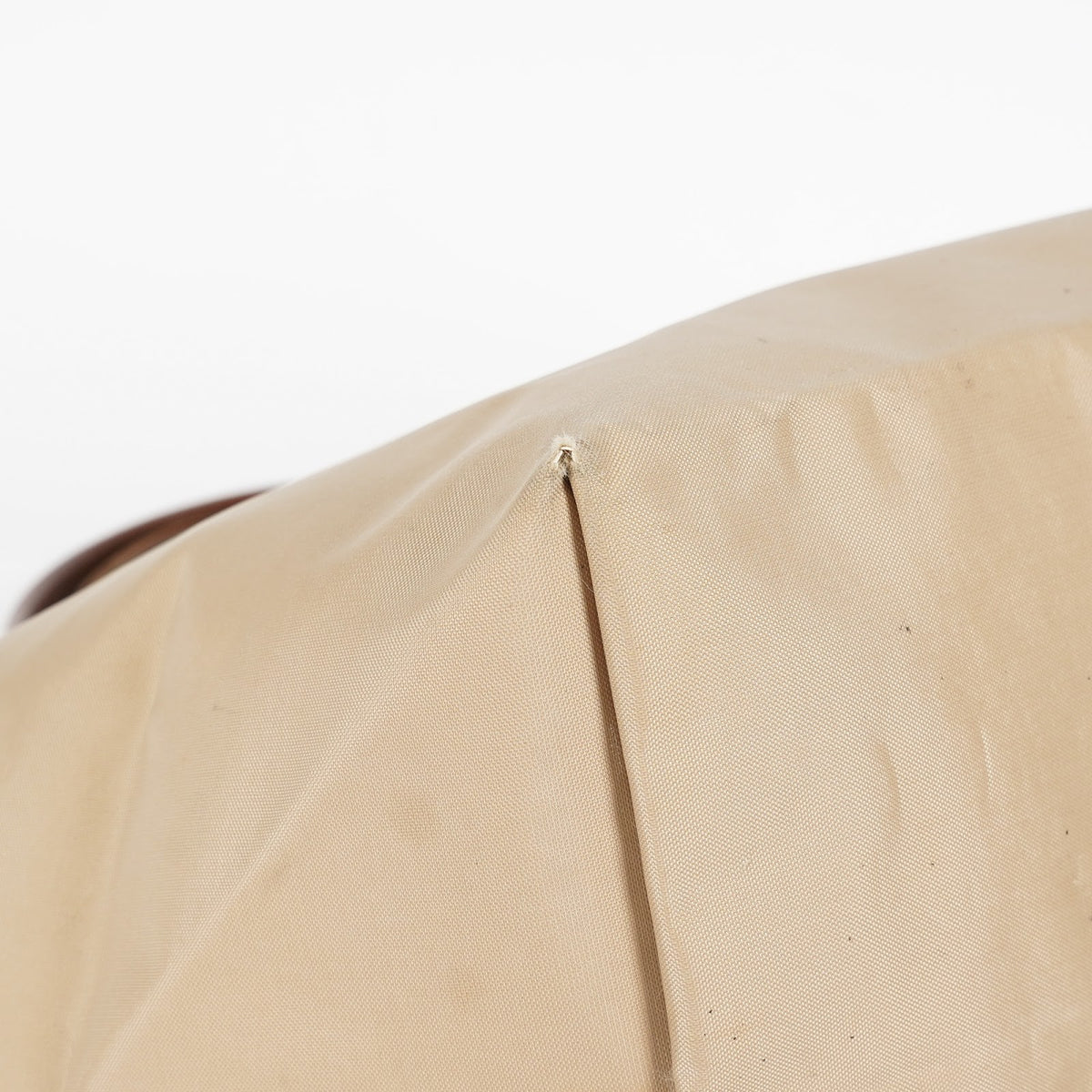 Longchamp Le Pliage Handbag Beige Nylon Leather Trim Tote Bag Used 08M42396617