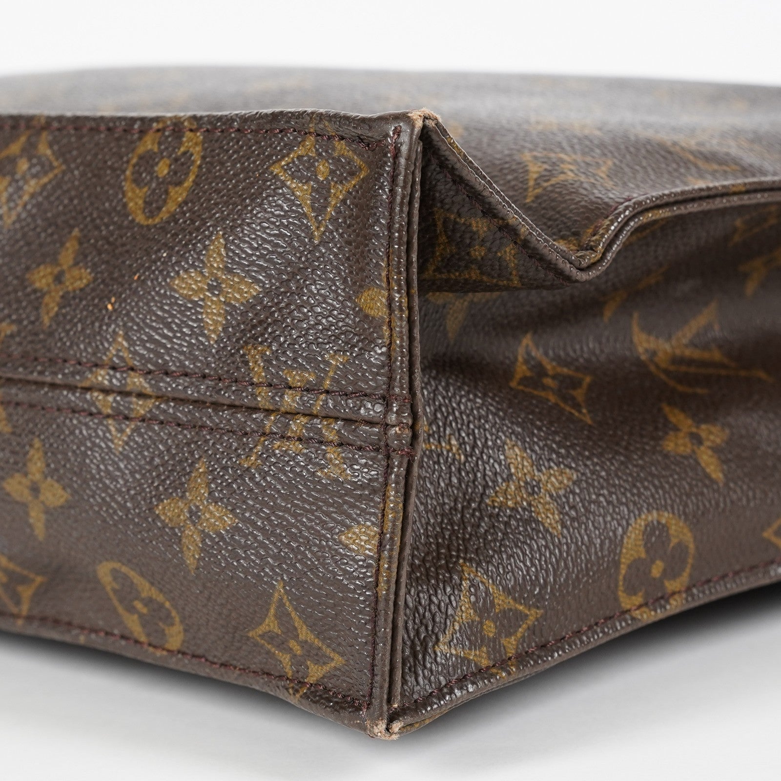 Louis Vuitton Sac Plat M51140 Monogram Brown Tote Bag Used Vintage 07E052310019