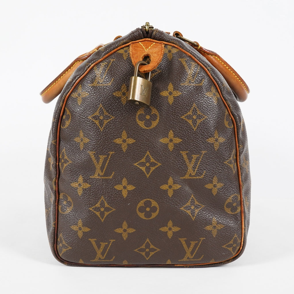 Louis Vuitton Monogram Speedy 30 Handbag Boston Bag M41526 Brown 07E045170010